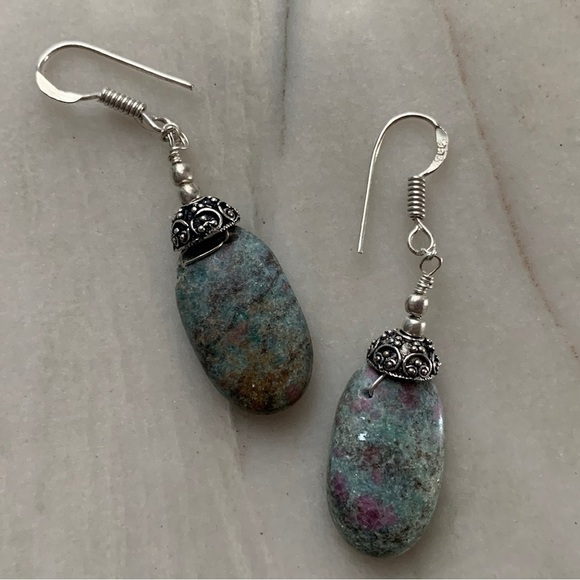 1783 Artisan Silver and Multicolor Stone Earrings - Picture 1 of 2
